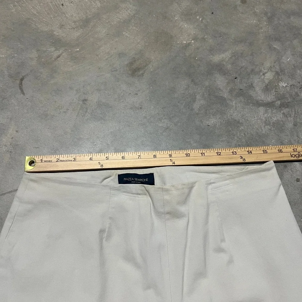 Piazza Sempione Audrey Pants Beige Cotton Lycra Made in Italy Size IT 46